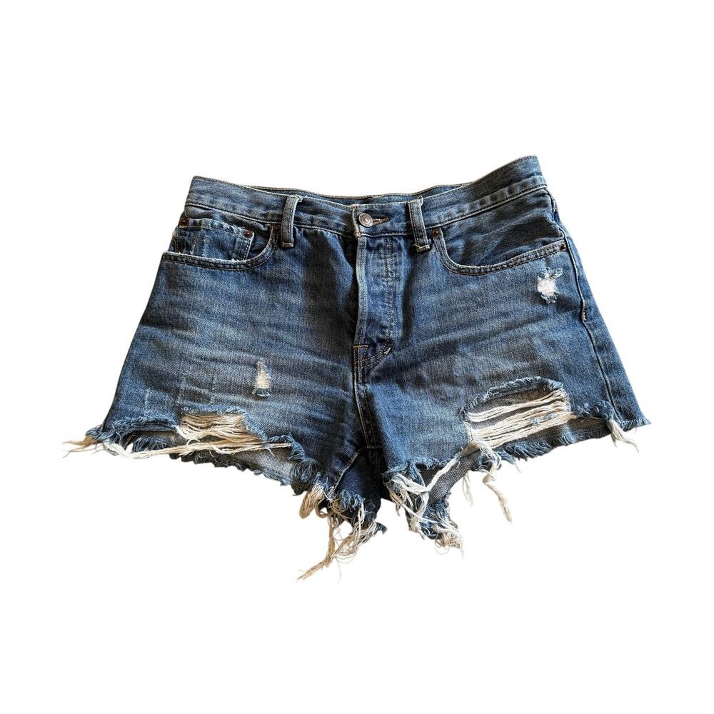 We the Free Distressed Button Fly Denim Shorts EUC Size 28